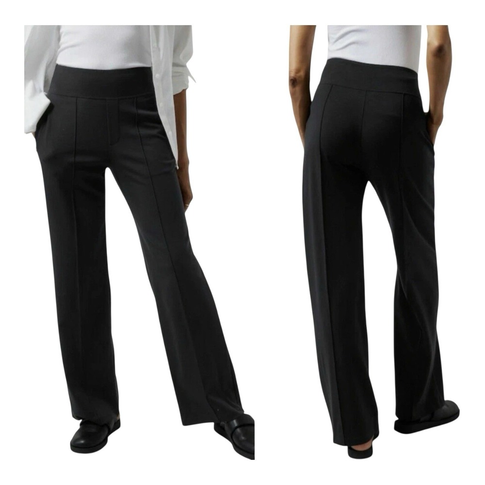 Athleta Eastbound Wide Leg Pant Women's Plus 18 Black Zip Pockets Elastic Waist